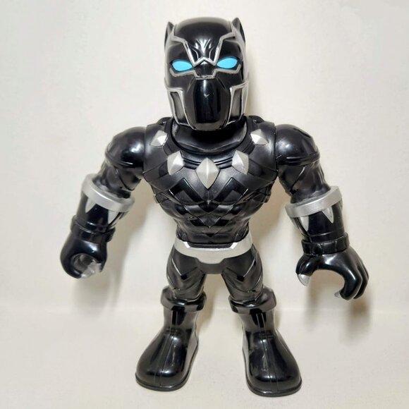 10" BLACK PANTHER Marvel Super Hero Mega Mighties 2018 action Figure Three point - Picture 4 of 14
